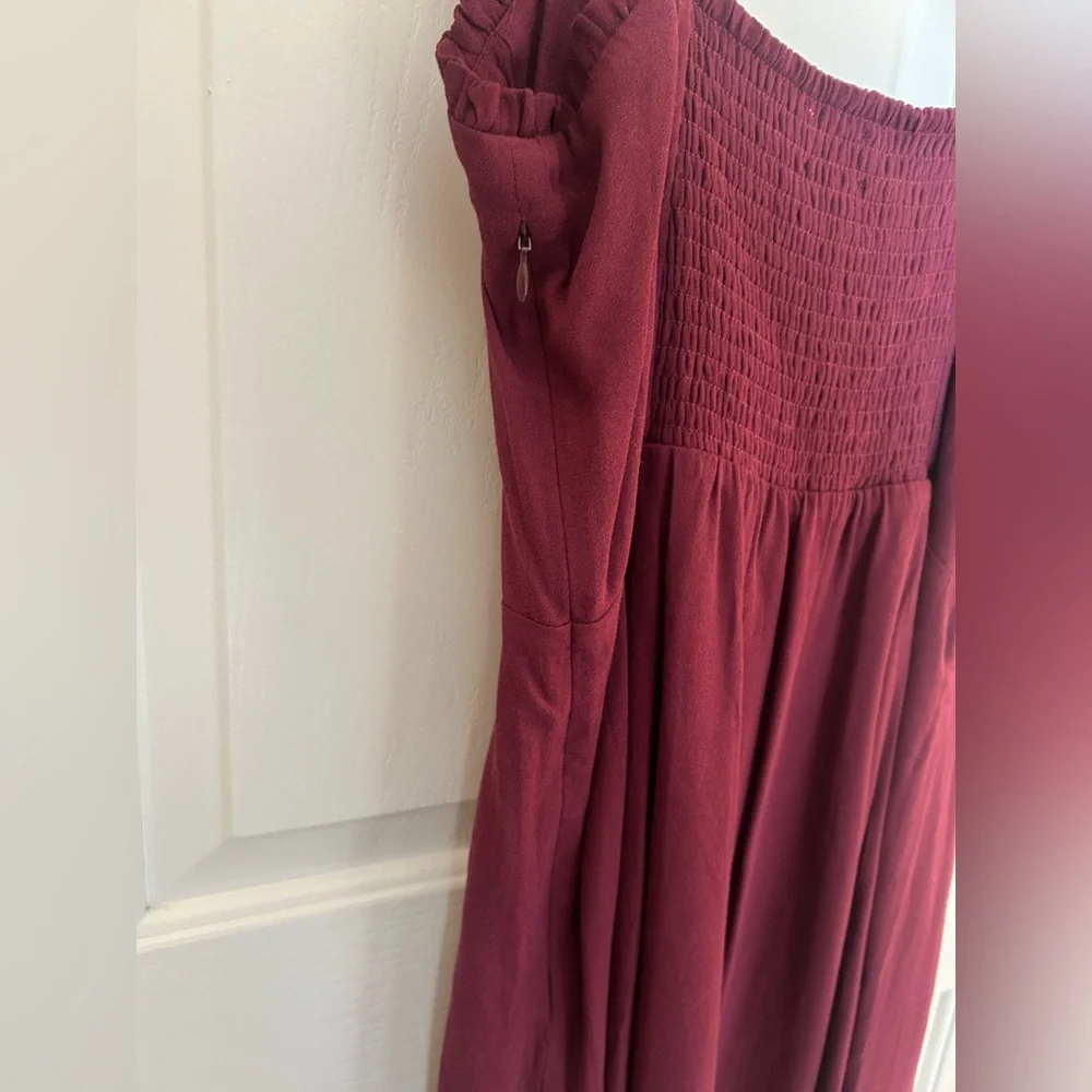 NWT Aritzia Wilfred Fable Sweetheart top Dress Spiced Burgundy Size 12 - Picture 8 of 9